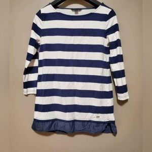 Tommy Hilfiger Navy and White Striped Top
